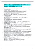 TEXAS TEACHERS ASSESSMENT 5 EXAM QUESTIONS AND ANSWERS 