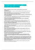 TEXAS TEACHERS ASSESSMENT 6 EXAM QUESTIONS AND ANSWERS 
