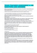 TEXAS TEACHERS ASSESSMENT 6 100 QUESTIONS AND ANSWERS 
