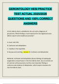 GERONTOLOGY HESI PRACTICE TEST ACTUAL 2025&sol;2026 QUESTIONS AND 100&percnt; CORRECT ANSWERS