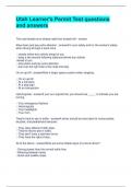 Utah Learner's Permit Test questions and answers