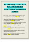IAI LATENT PRINT CERTIFICATION TEST ACTUAL 2025&sol;2026 QUESTIONS AND 100&percnt; CORRECT ANSWERS