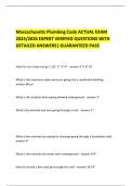 Massachusetts Plumbing Code ACTUAL EXAM  2025&sol;2026 EXPERT VERIFIED QUESTIONS WITH  DETAILED ANSWERS&vert; GUARANTEED PASS