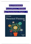 Solution Manual for Personal Finance&comma; 14th Edition by E&period; Thomas Garman and Raymond E&period; Forgue