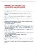 Utah LEO Study Flash Cards QUESTIONS AND ANSWERS