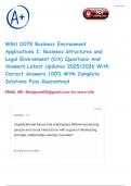 WGU D078 Business Environment Applications I&colon; Business Structures and Legal Environment &lpar;OA&rpar; Questions And Answers Latest Updates 2025&sol;2026 With Correct Answers 100&percnt; With Complete Solutions Pass Guaranteed