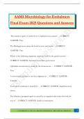 AAMI Microbiology for Embalmers Final Exam 2025 Questions and Answers