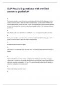 SLP Praxis 5 questions with verified answers graded A&plus;