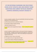 ATI RN MATERNAL NEWBORN CMS PROCTORED EXAM LATEST UPDATES 2025-2026 NEWEST EXAM QUESTIONS AND CORRECT DETAILED ANSWERS &lpar;VERIFIED ANSWERS&rpar; ALREADY GRADED A&plus;