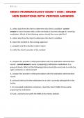 NR293 PHARMACOLOGY EXAM 1 2025 &vert; BRAND NEW QUESTIONS WITH VERIFIED ANSWERS