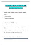 Purdue ECON 252 Final Exam 2026 Questions and Answers