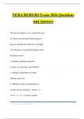 NEHA REHS&sol;RS Exam 2026 Questions and Answers