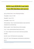 REHS Food&comma; REHS&sol;RS Food Safety Exam 2026 Questions and Answers