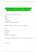 Microbiology Exam 3 - Rio Salado Exam With The Correct Answers Only A PACKAGE DEAL