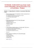 NURS6540 &sol; NURS 6540 Exam Study Guide &lpar;Latest 2025&sol;2026&rpar;&colon; Advanced Practice Care of Frail Elders - Walden