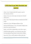 CWB Final Exam 2026 Questions and Answers