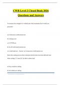 CWB Level 2 Closed Book 2026 Questions and Answers