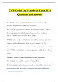CWB Codes and Standards Exam 2026 Questions and Answers