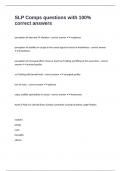 SLP Comps questions with 100&percnt; correct answers