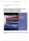 Test Bank for Managing Supply Chains A Logistics Approach International Edition 10th Edition by  F&period; Robert Jacobs &vert;&vert;Richard B&period; Chase