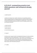 ILTS SLP&colon; nonteaching practice test &lpar;232&rpar; questions well answered already passed