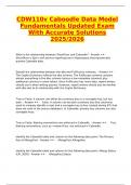 CDW110v Caboodle Data Model Fundamentals Updated Exam 2025&sol;2026 &ndash; Accurate Solutions for Epic Certification Preparation