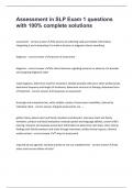 Assessment in SLP Exam 1 questions with 100&percnt; complete solutions