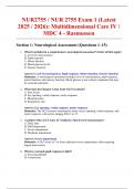 NUR2755 &sol; NUR 2755 Exam 1 &lpar;Latest 2025 &sol; 2026&rpar;&colon; Multidimensional Care IV &sol; MDC 4 - Rasmussen