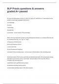 SLP Praxis questions & answers graded A&plus; passed