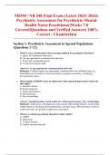 NR548 &sol; NR 548 Final Exam &lpar;Latest 2025&sol; 2026&rpar;&colon; Psychiatric Assessment for Psychiatric-Mental Health Nurse Practitioner&vert;Weeks 7-8 Covered&vert;Questions and Verified Answers&vert; 100&percnt; Correct - Chamberlain