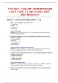 NUR 2356 &sol; NUR2356&colon; Multidimensional Care I &sol; MDC 1 Exam 2 &lpar;Latest 2025 &sol; 2026&rpar; Rasmussen