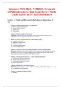 Summary NUR 2063 &sol; NUR2063&colon; Essentials of Pathophysiology Final Exam Review Study Guide &lpar;Latest 2025 &sol; 2026&rpar; Rasmussen