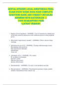 Dental Hygiene Local Anesthesia FINAL  EXAM STUDY GUIDE 2025&sol;2026 COMPLETE  QUESTIONS BANK AND CORRECT DETAILED  ANSWERS WITH RATIONALES &vert;&vert;   100&percnt; GUARANTEED PASS   <LATEST VERSION> 