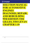 Solution Manual For Automotive Engines Diagnosis&comma; Repair&comma; and Rebuilding 9th Edition by Tim Gilles&comma; Tim
