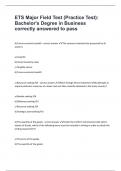 ETS Major Field Test &lpar;Practice Test&rpar;&colon; Bachelor's Degree in Business correctly answered to pass