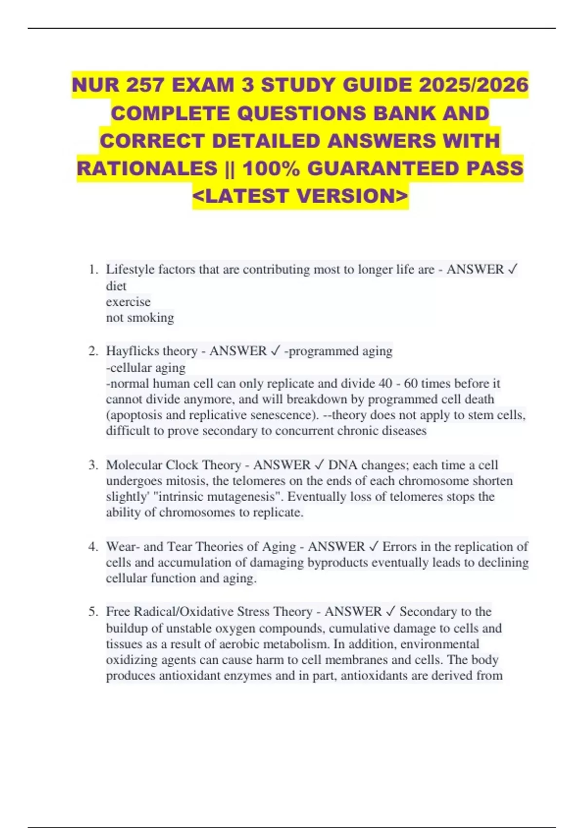 NUR 257 EXAM 3 STUDY GUIDE 2025/2026 COMPLETE QUESTIONS BANK AND ...