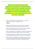 WGU D306 AZURE DEVELOPER  ASSOCIATE OBJECTIVE ASSESSMENT  ACTUAL EXAM STUDY GUIDE 2025&sol;2026  COMPLETE QUESTIONS BANK AND  CORRECT DETAILED ANSWERS WITH  RATIONALES &vert;&vert; 100&percnt; GUARANTEED PASS  <LATEST VERSION> 