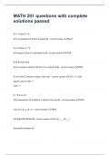 MATH 201 questions with complete solutions passed
