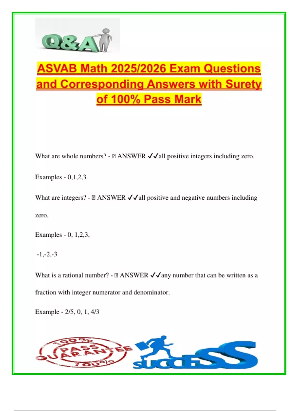 ASVAB Math 2025/2026 – Ultimate Concept Review & Formulas | Fractions ...