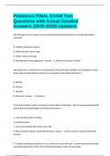 Pediatrics FINAL EXAM Test Questions with Actual Detailed Answers &lpar;2025-2026&rpar; Updated&period;