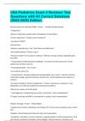 USA Pediatrics Exam 2 Revision Test Questions with All Correct Solutions &lpar;2025-2026&rpar; Edition&period;