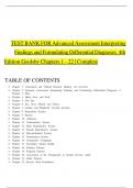 TEST BANK FOR ADVANCED ASSESSMENT INTERPRETING FINDINGS AND FORMULATING DIFFERENTIAL DIAGNOSIS 4th EDITION