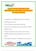  Food Protection Manager Exam 2025&sol;2026 &ndash; 150&plus; Solved Questions &vert; HACCP&comma; Foodborne Illnesses&comma; Temperature Control&comma; Sanitization&comma; Cross-Contamination