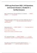 STEDI&period;org Final Exam 2025 &vert; All Questions and Correct Answers &vert; Graded A&plus; &vert; Verified Answers