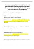 Tennessee Category 7-Core Manual &vert; Accurate And Verified Answers Covering General Pesticide Safety&comma; Environmental Protection&comma; Application Techniques&comma; Label Comprehension &vert; Verified Answers