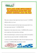 MARYLAND HOME IMPROVEMENT SALESPERSON EXAM PREP 2025 &vert; 50&plus; Verified Q&A &vert; Licensing&comma; Contracts&comma; Advertising&comma; Door-to-Door Sales&comma; Legal Regulations