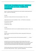 PORTAGE PHARMACOLOGY MODULE 3 EXAM AND ACTUAL COMPLETE ANSWERS&period;
