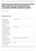 XCEL Final Exam California Life Insurance EXAM 2025 COMPLETE EXAM QUESTIONS AND ACCURATE ANSWERS &vert;ALREADY PASSED&excl;&excl;