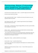 Pharmacology- Module 5 Pulmonology Latest Assignment Test Questions All Solved Rated A&plus;&lpar;2025-2026&rpar; Edition&period;