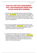 TURF &lpar;3B&rpar; TURF PEST MANAGEMENT -  TEST YOUR KNOWLEDGE BRAND NEW  ACTUAL EXAM WITH ANSWERS&period; 